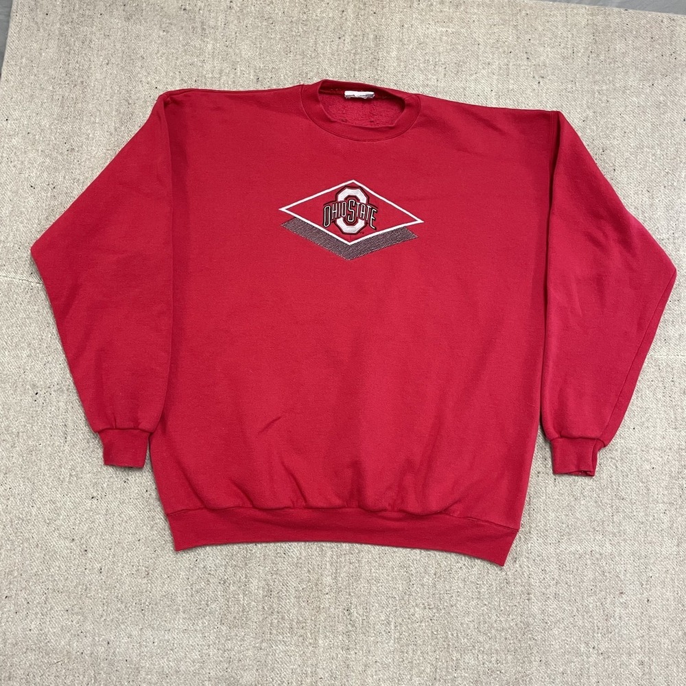 Vintage Ohio State University Sweatshirt Men XL Red 1990s Hanes